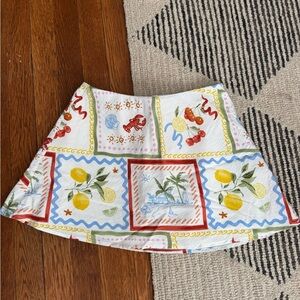 Abercrombie & Fitch White Skort with Colorful Lemon Print